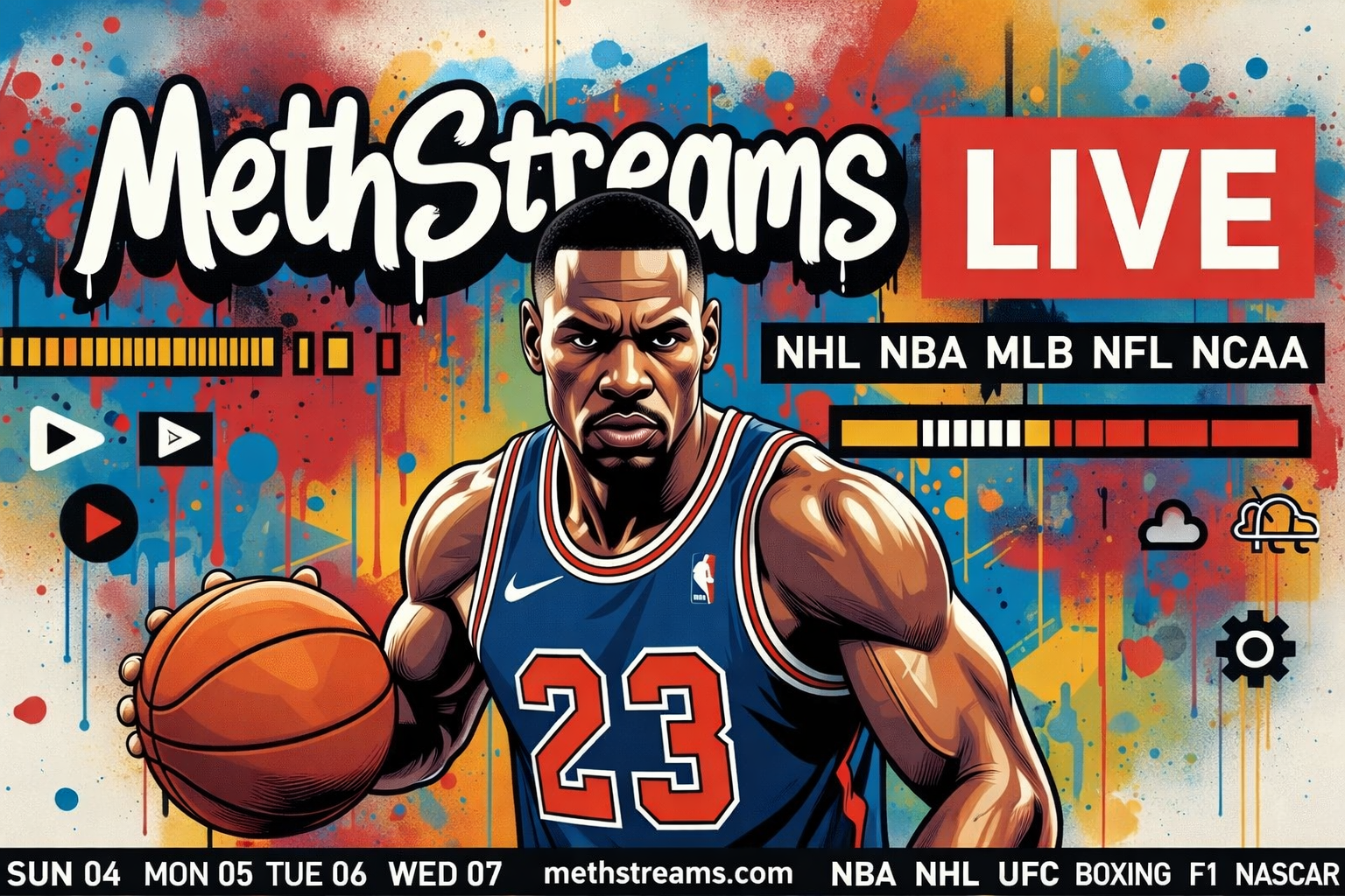 MethStreams live sports hub covering NBA, NFL, UFC, MLB, NHL and soccer